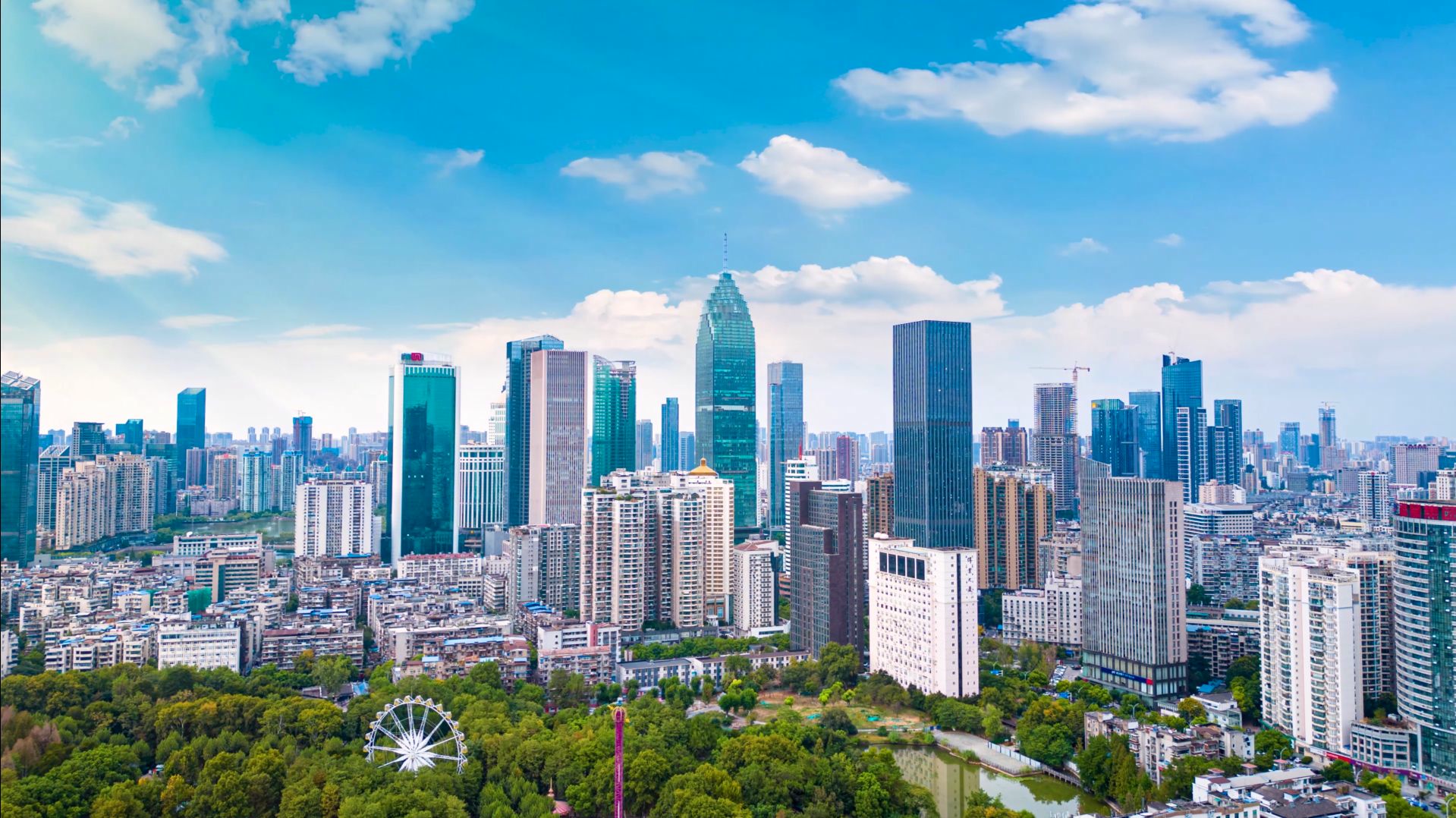 武汉地标航拍全景